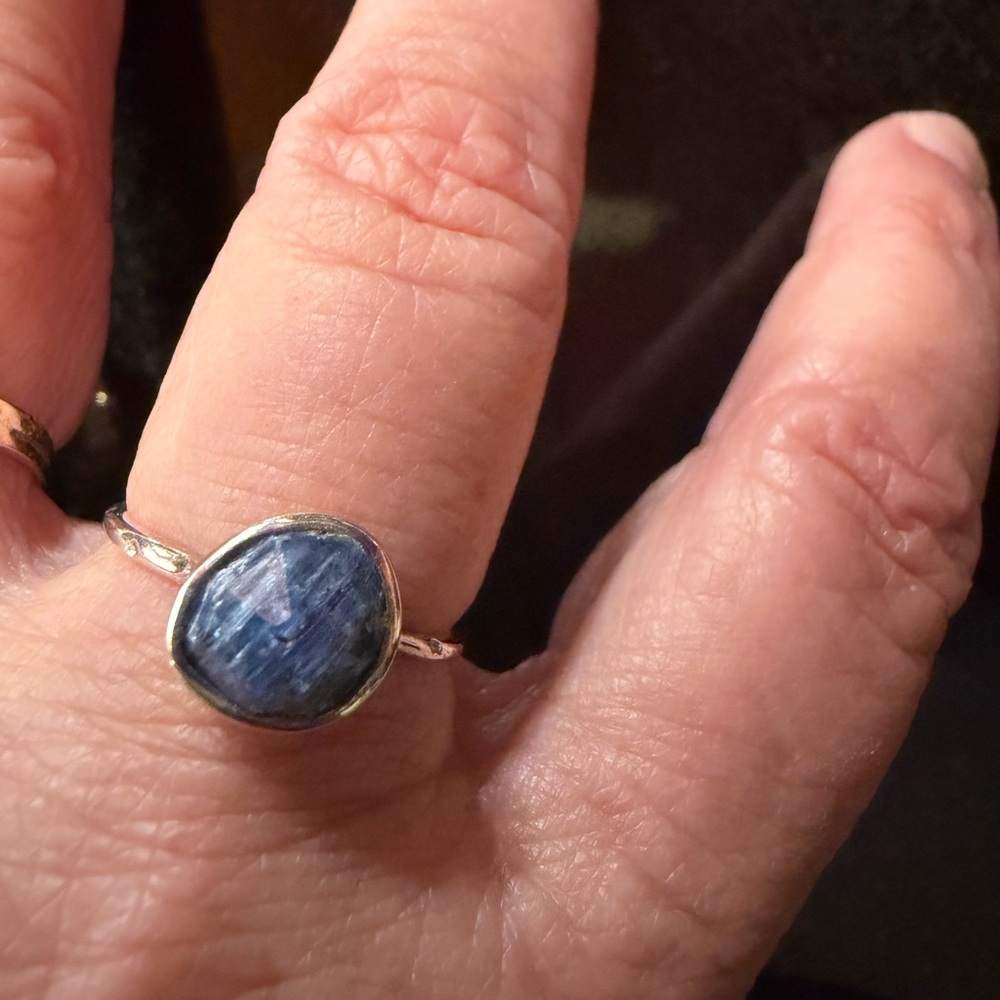 MONICA VINADER Siren Silver Ring with Blue Stone